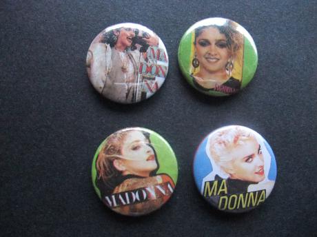 Madonna zangeres,popster, popidool set van 4 buttons